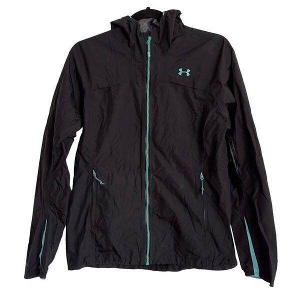 Under Armour Storm Proof Pertex Shield Hooded Rain Coat Black MEDIUM - Picture 1 of 15